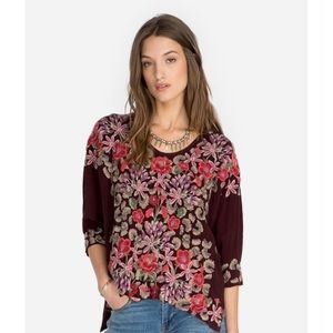 Johnny Was Leopard Rose Blouse